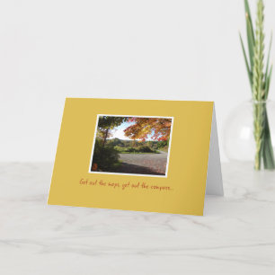 Country Road im Herbst Happy Birthday Card Karte