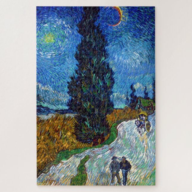 Country Road in Provence by Night, Van Gogh (Vertikal)