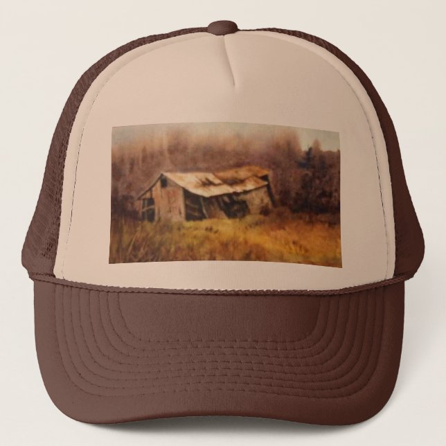 Country Roads vieux champ de foin grange Casquette (Devant)