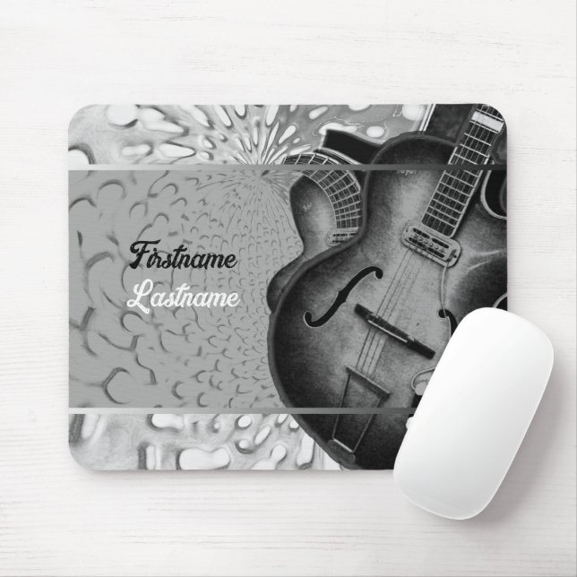 Country Rock Music Semi-Grunge Electric Guitar Mousepad (Mit Mouse)