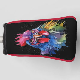 Country Rooster Chicken Watercolor Stil Golf Headcover