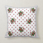 Country Rose Red Polka Dot und Rose Kissen<br><div class="desc">©2012 Pollyanna Graphics</div>