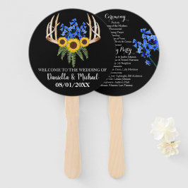 Country Rustic Antlers Wedding Zeremony Programm Fächer