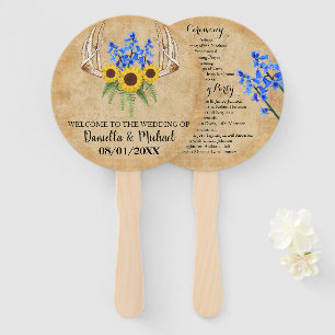 Country Rustic Antlers Wedding Zeremony Programm Fächer