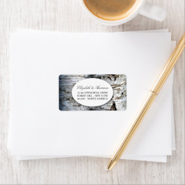 Country Rustic Birch Tree Hochzeit Adressaufkleber