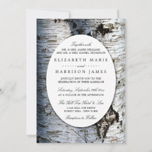 Country Rustic Birch Tree Hochzeit Einladung
