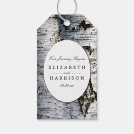 Country Rustic Birch Tree Hochzeit Geschenkanhänger