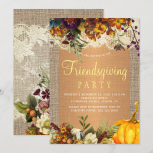 Country rustic blumengeschmückte Freundschaft Part Einladung