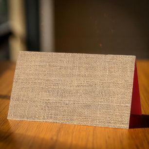 Country Rustic Burlap Sack Textur Feiertage Platzkarte