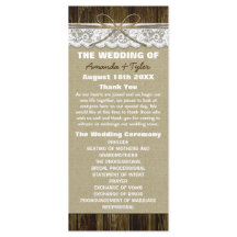 Country Rustic Burlap- und Lace-Wedding-Programme