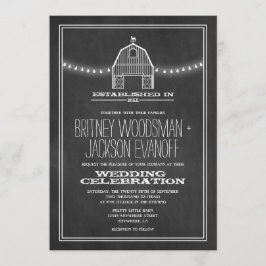 Country Rustic Chalkboard Barn Wedding Einladungen