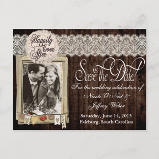 Country Rustic Foto Save the Date Hochzeitskarte Ankündigungspostkarte