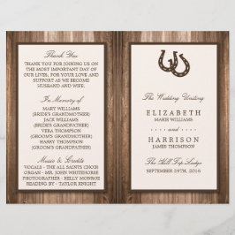 Country Rustic Horseshoe & Brown Wood Wedding