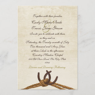 Country Rustic Horseshoes Wedding Einladung