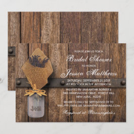 Country Rustic Lavender Mason Jar Brautparty Einladung