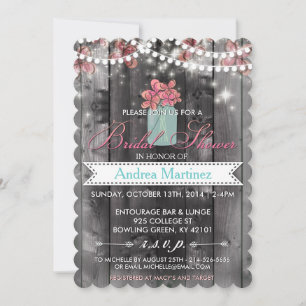 Country Rustic Mason Jar Bridal Dusche Einladung