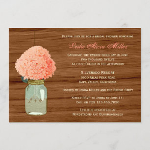 Country Rustic Mason Jar Cork Dark Brautparty Einladung