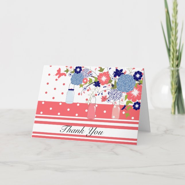 Country Rustic Mason Jar Dankeschön Karte (Vorderseite)