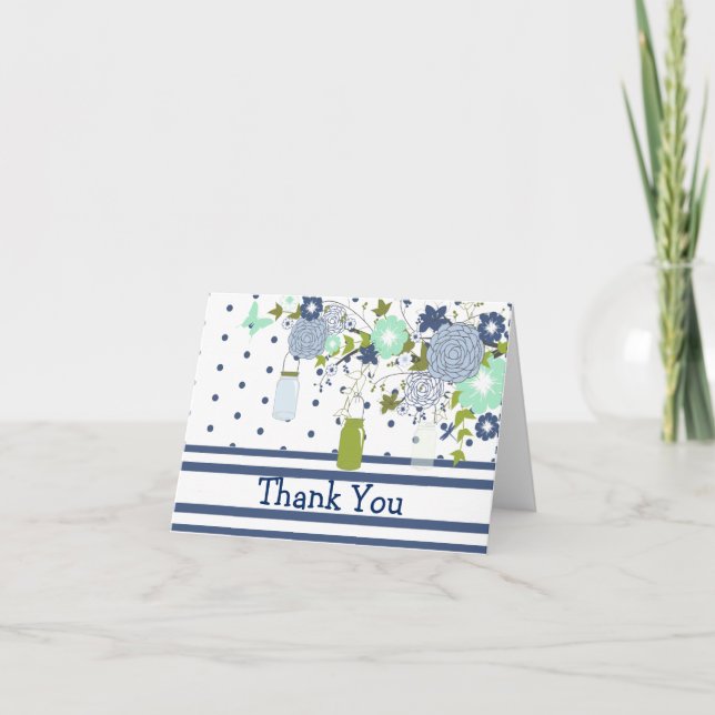 Country Rustic Mason Jar Dankeschön Karte (Vorderseite)