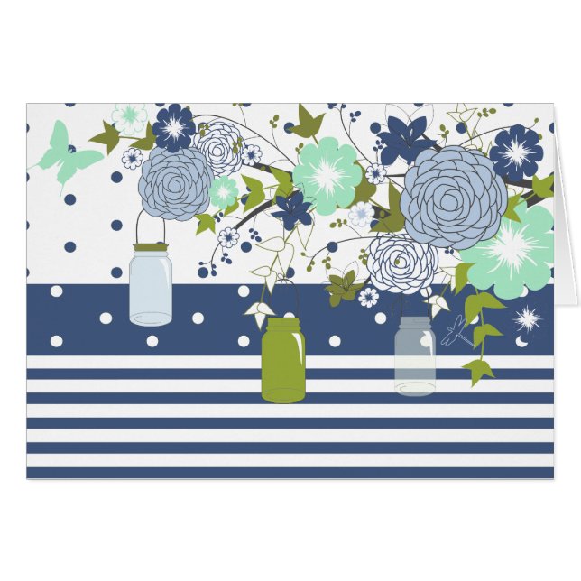 Country Rustic Mason Jar Dankeschön Karte (Vorderseite (Horizontal))