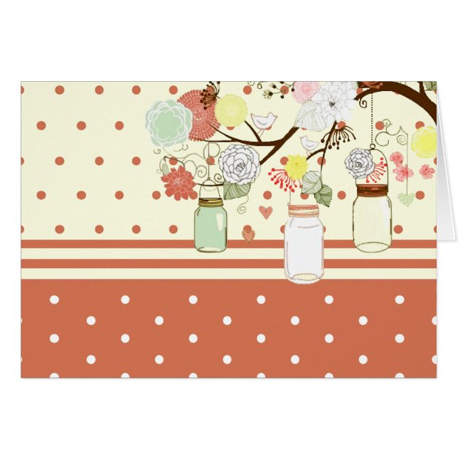 Country Rustic Mason Jar Dankeschön Karte (Vorderseite (Horizontal))
