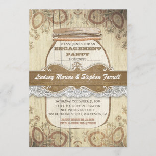 Country rustic Mason Jar Engagement Partei Einladung