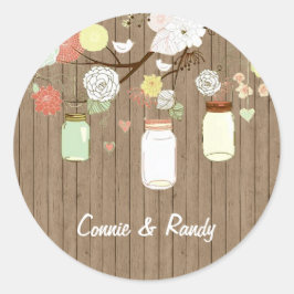 Country Rustic Mason Jar Wedding Sticker