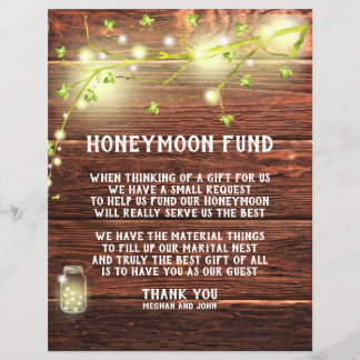 Country Rustic Mason String Lights Honeymoon Fund