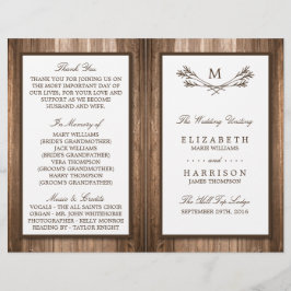 Country Rustic Monogram Branch & Wood Wedding