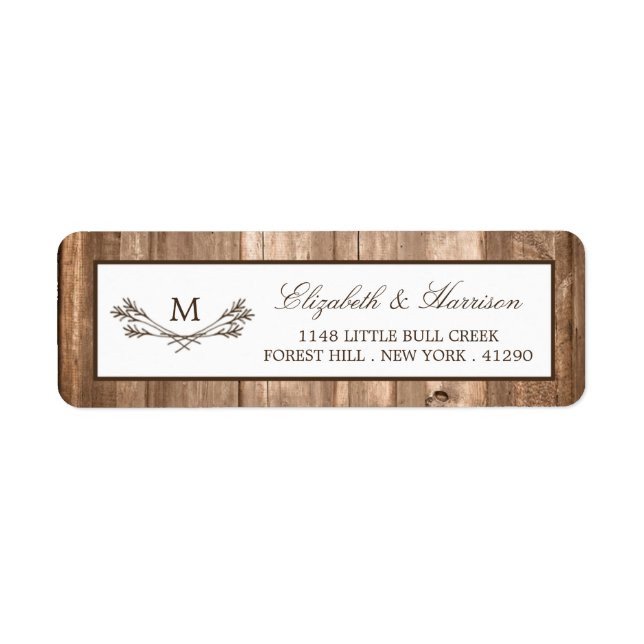 Country Rustic Monogram Branch & Wood Wedding (Vorne)