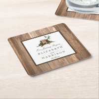 Country Rustic Monogram Tree & Wood Wedding