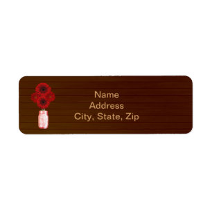 Country Rustic Red Mason Jar Address Labels