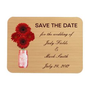 Country Rustic Red Mason Jar speichern Datum Magne Magnet