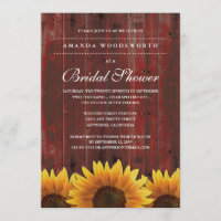Country Rustic Sonnenblume Brautdusche Einladungen