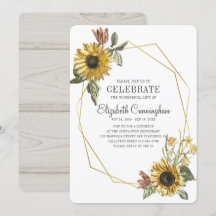 Country Rustic Sonnenblume Floral Geometric Memori