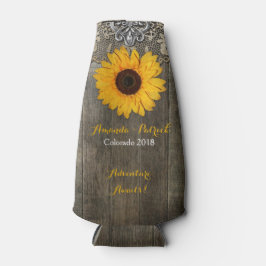 Country Rustic Sonnenblume Spitze Hochzeit kann kü Flaschenkühler