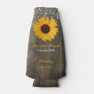 Country Rustic Sonnenblume Spitze Hochzeit kann kü Flaschenkühler
