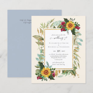 Country Rustic Sonnenblumen Burgund Rose Hochzeit