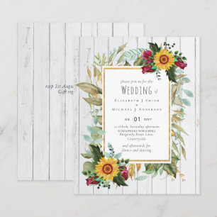 Country Rustic Sonnenblumen Burgund Rose Hochzeit