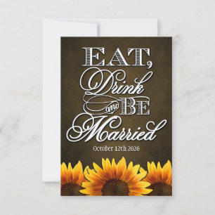 Country Rustic Sunflower Wedding Cartes RSVP