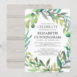 Country Rustic Watercolor Foliage Memorial Einladung