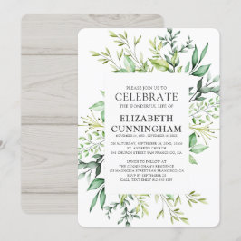 Country Rustic Watercolor Foliage Memorial Einladung