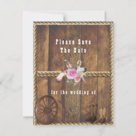Country Rustic Wedding Rose Pferdeschuhe Rope Save The Date