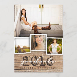 Country Rustic Wood Abschluss 2016 Einladung
