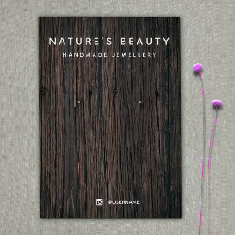 Country Rustic Wood Earring Juwelier Display Card