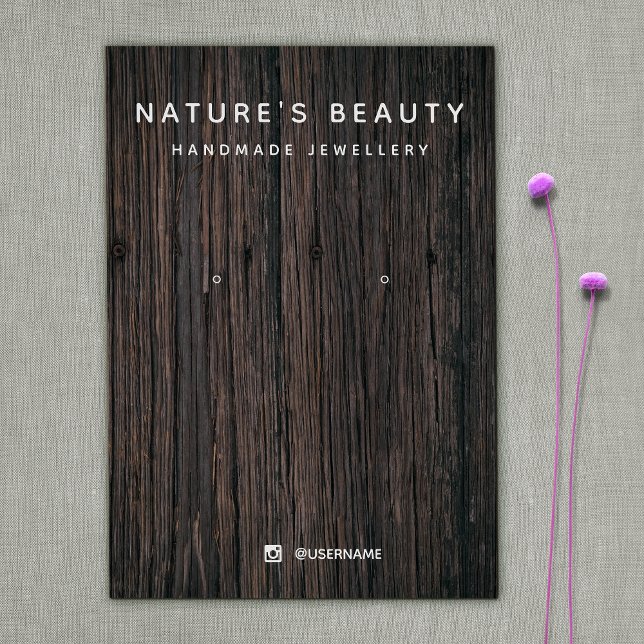 Country Rustic Wood Earring Juwelier Display Card (Von Creator hochgeladen)