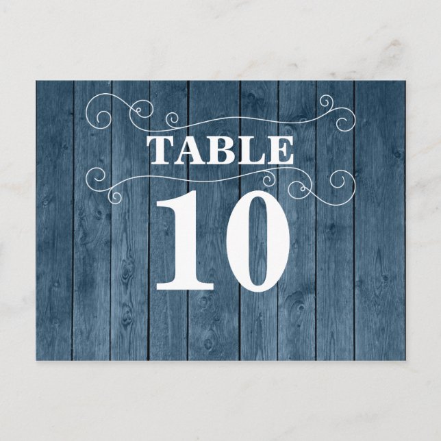 Country Rustic Wood Vintage Tischnummer Card (Vorderseite)