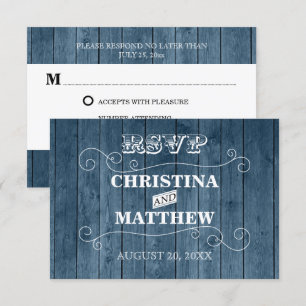 Country Rustic Wood Vintage Wedding RSVP Cards Einladung