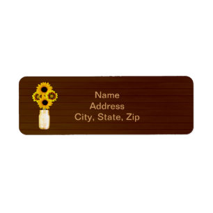 Country Rustic Yellow Mason Jar Address Labels