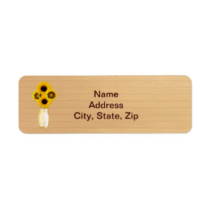 Country Rustic Yellow Mason Jar Address Labels